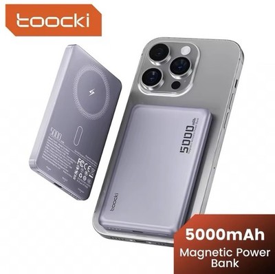 Toocki MagSafe Powerbank 5000mAh   15W Wireless Qi & 20W PD Fast Charge USB-C