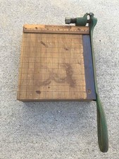 Vintage Sears, Roebuck  Co. Wood  Cast Iron 6" Paper Trimmer Cutter Guillotine