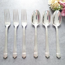 Christofle Aria 6pcs Silverplate Dessert Fork Spoon Excellent