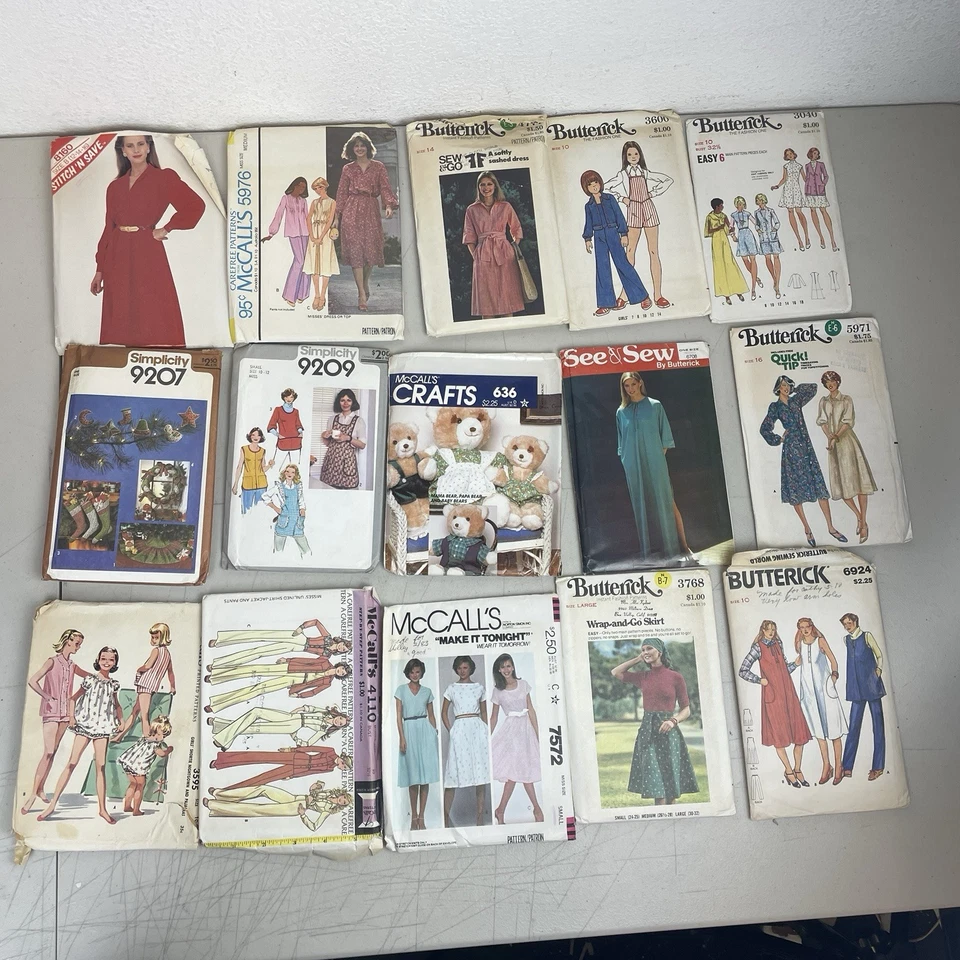 Vintage Sewing Pattern Lot Of 60 Women Kids Teen Simplicity McCall Vogue 80s 70s - Image 2 of 4