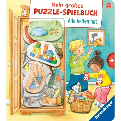 Mein großes Puzzle-Spielbuch: Alle helfen mit - Kinderbuch ab 2 Jahren, mit 10 P