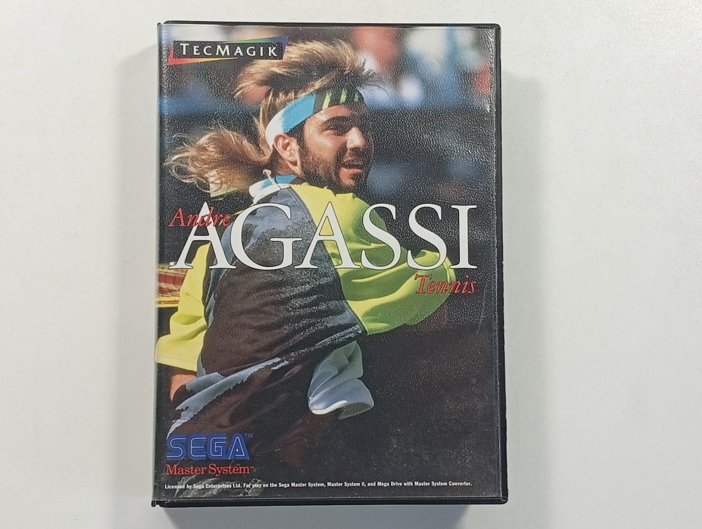 ANDRE AGASSI TENNIS SEGA MASTER SYSTEM (MS) PAL-EURO (COMPLETE - BOX BROKEN)
