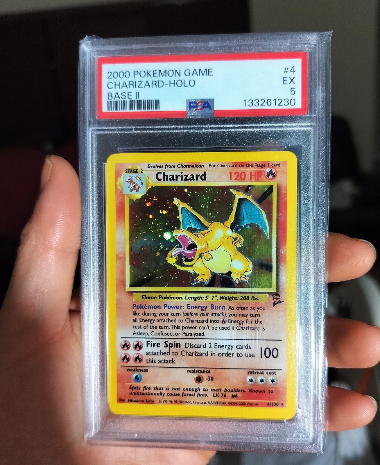 Pokemon PSA 5 Base Set 2 Charizard Holo Rare 4 PSA 5