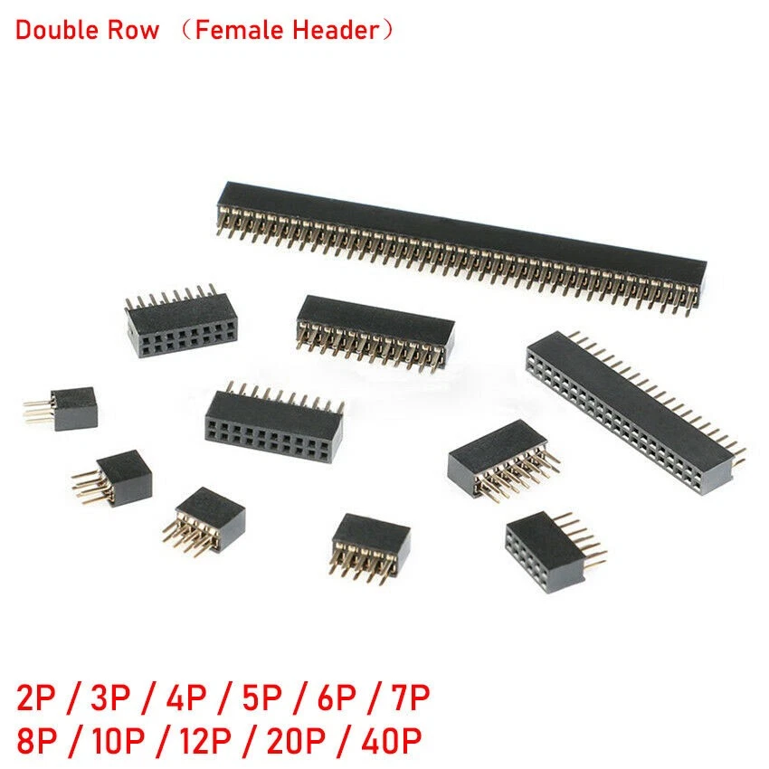 Row Connector 2.0mm Pitch 2P-40P PCB Male / Female Pin Header Single / Double - Image 4 of 4
