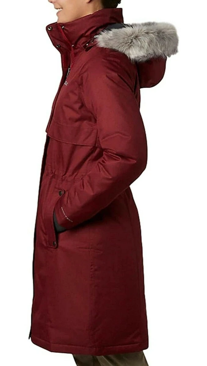 Columbia Apres Arson II Long Down Hooded Jacket Womens S Warm Winter Coat