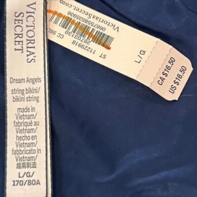 NWT VICTORIA'S SECRET Dream Angels String Bikini Sz S-M-L-XL Blue Silky Lace