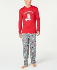 Matching Family PJs Men's Happy Pawlidays Christmas Dog Pajama Set Medium 4496