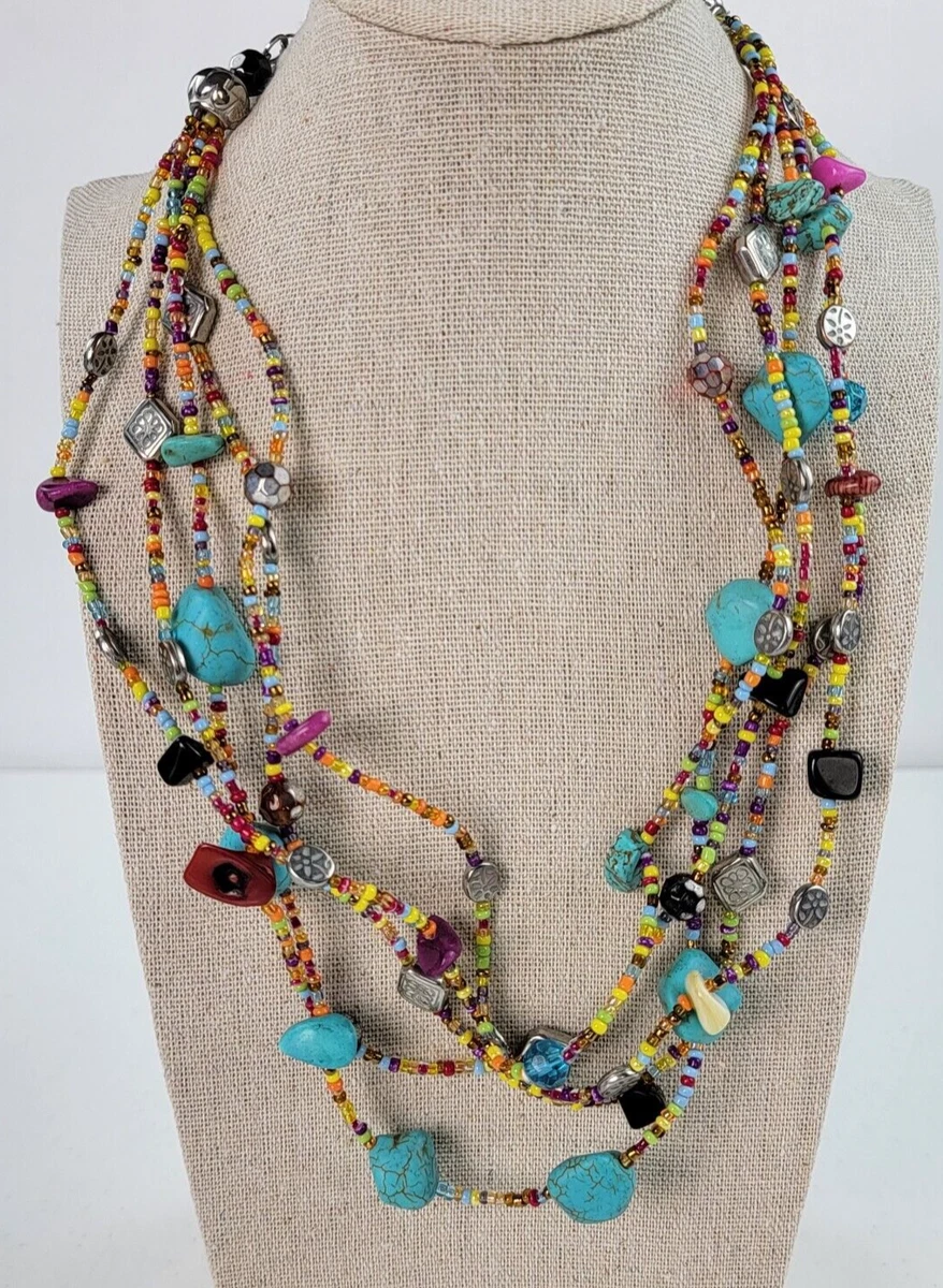 Multi strand cheap gemstone necklace