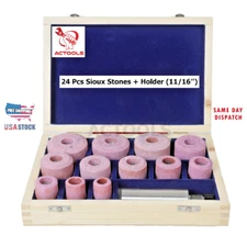 Sioux Valve Seat Pink Grinding Wheels 24 pcs  + Holder 11/16"  ACTOOLS USA