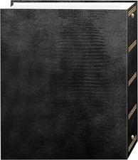 Black Magnetic Self-Stick 3-Ring Photo Album with 100 Pages 50 Sheets 