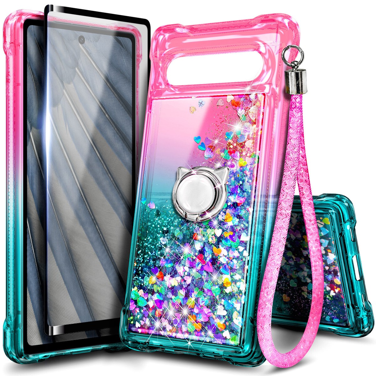 Compatibile con Google Pixel 7a Custodia glitterata antiurto
