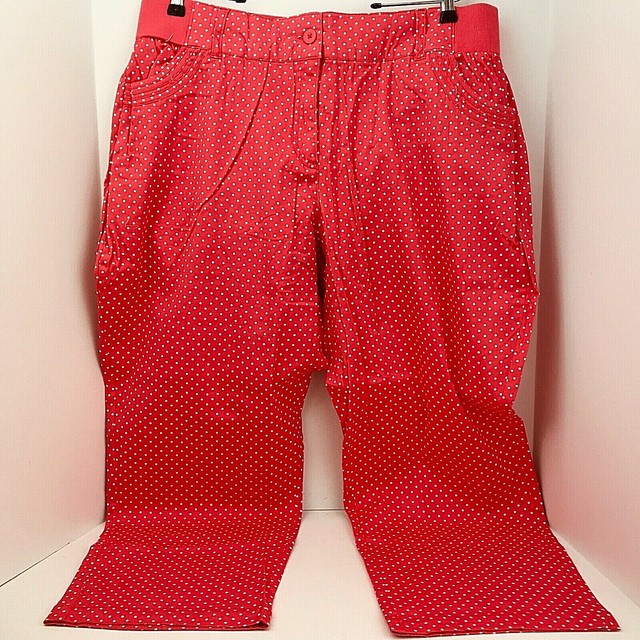 polka dot stretch pants