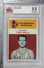 1961 Fleer #14 Tom Gola Warriors BVG 5.5 Graded Basketball Card HOF