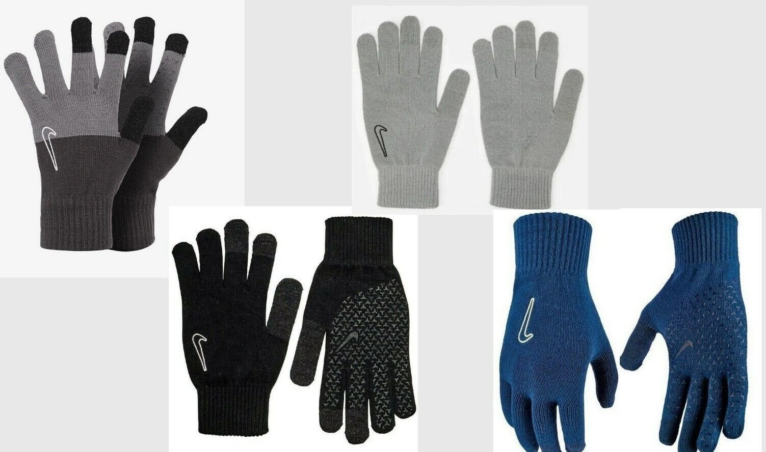Nike ADULTS UNISEX Grip Genuine Stretchy Warm Knitted Fit Gloves Size S-M-L XL