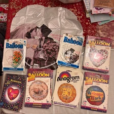Vintage Mylar Helium Large -  Assortment Of Balloons - Romance, Anniversary 