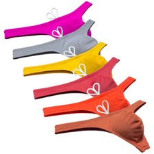 Men's Swim Thong Drawstring Swimwear Male Swimming Briefs Lined Adjustable 2PCS