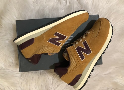 New Balance ML574BF2 Mens Suede Sneakers US8.5 Tan/Brown | eBay
