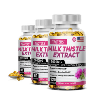 Milk Thistle 30-120 Capsules Liver Detox Reduce Oxidation Digestive Health