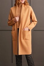 Tribal 1523o-3115 Tan Brown Knitted Cardigan Coat