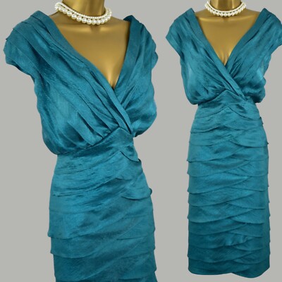 PORTRAIT ANN HARVEY Size 20 Teal Tiered Dress Party Wedding Mother