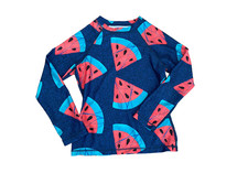 Tea Collection Girl's Long Sleeve Watermelon Print Swim Rash Guard Top Sz 6