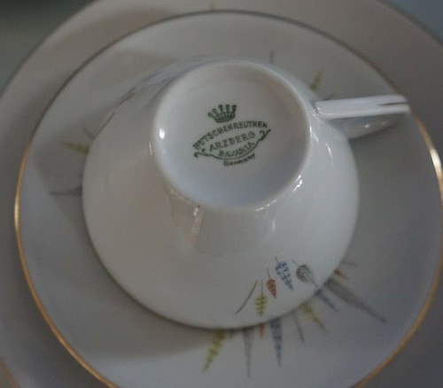 Hutschreuther Arzberg servizio caffè decoro erbe anni 60 (FM22-087) - Foto 4 di 4