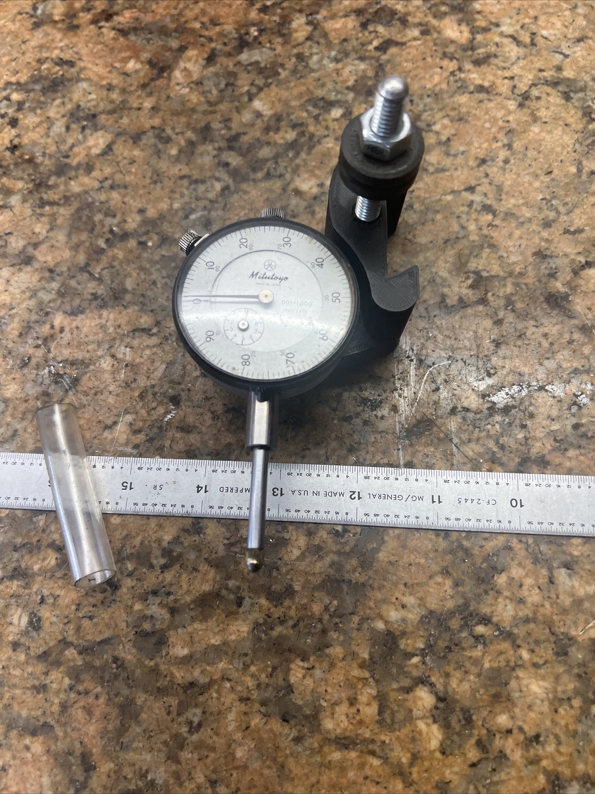 Mitutoyo 2416 Dial Indicator 01" Range, .001" On AXA Mount B901 eBay