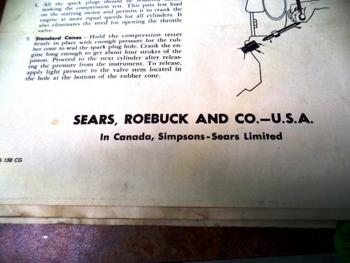 VINTAGE SEARS AUTO TEST & TUNE KIT (1956) Compression, Vacuum, Timing Light RARE - Picture 3 of 12