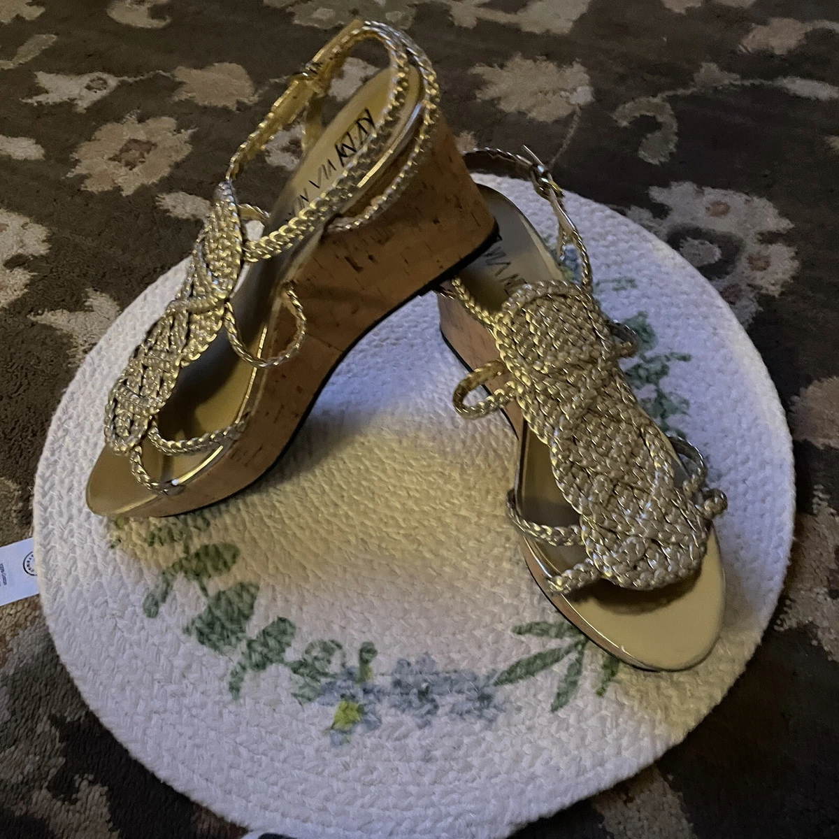 Gold weave sale sandals