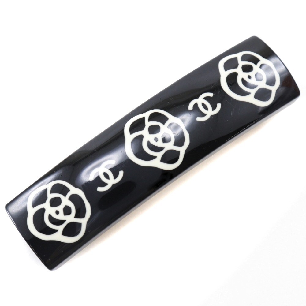 CHANEL COCO Mark Valletta Camelia black/White plastic flour Women 