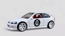 1999 HONDA CIVIC TYPE R Diorama Collectible DieCast Model Car 1:64 White LOOSE