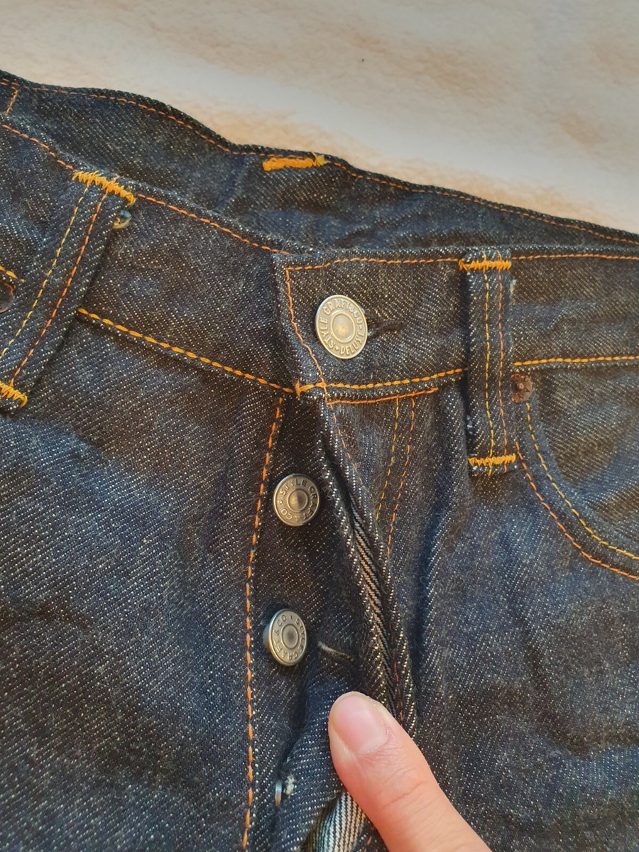 Evisu no.1 hand-painted seagull pocket made in Japan pre-shrunk