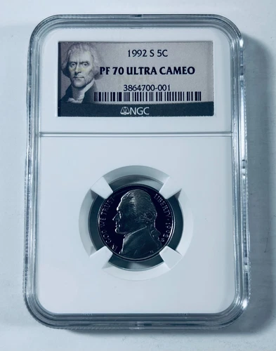 NGC PF 70 Ultra Cameo 1992-S Jefferson Nickel NGC - Key Date - Rare