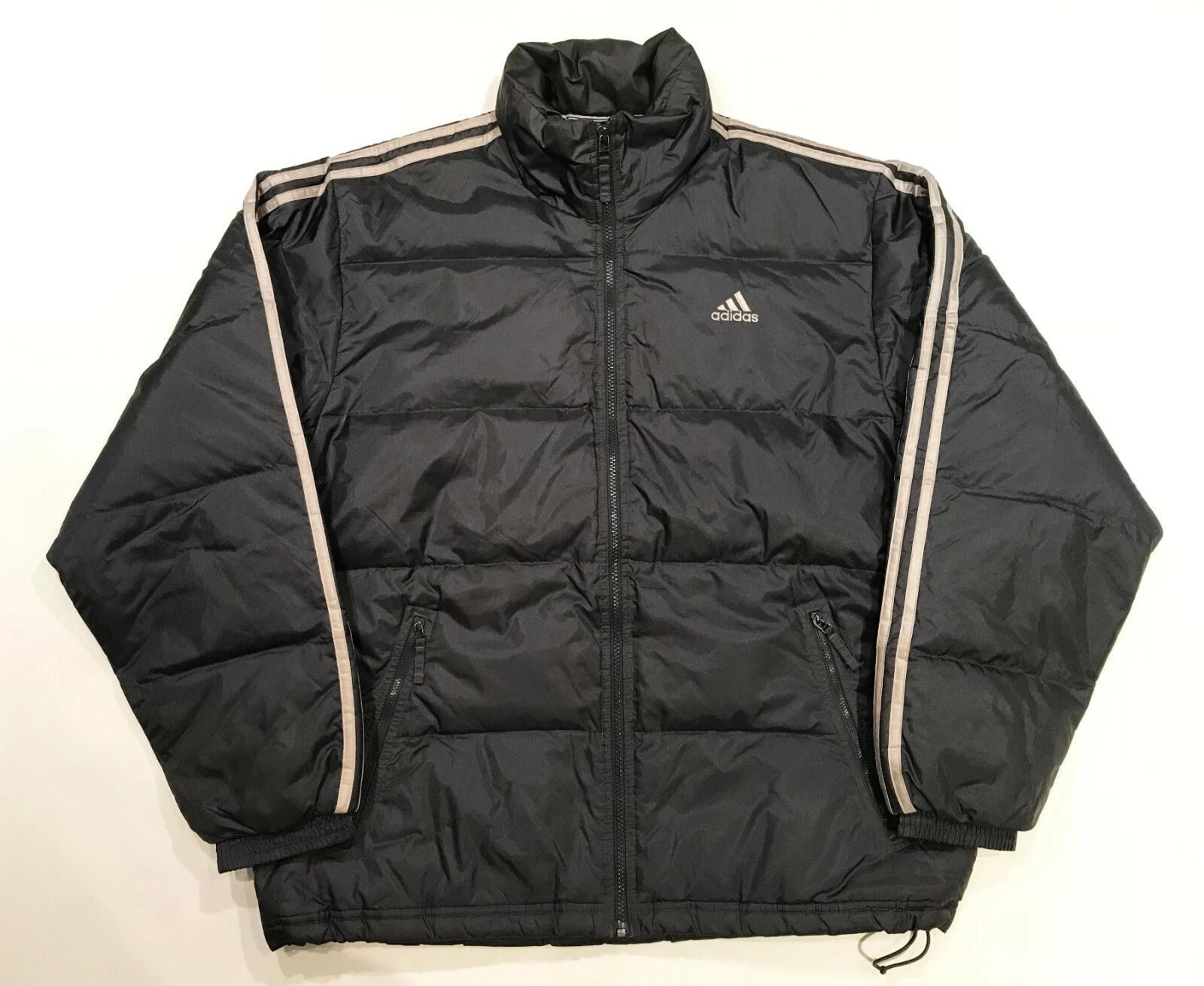 Full Zip Puffer Windbreaker Jacket Winter Black M Small Sz Mens