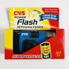 CVS DISPOSABLE 35mm CAMERA Color 800 Film POWER FLASH ONE TIME USE 27 exp 2007