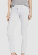  220 Adriano Goldschmied Womens White Mid-Rise Straight-Leg Casual Jeans Size 31
