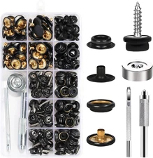 173 PCS Marine Grade Snap Kit: 3/8" Metal Snaps with Tool for Carpet & Fabric (B