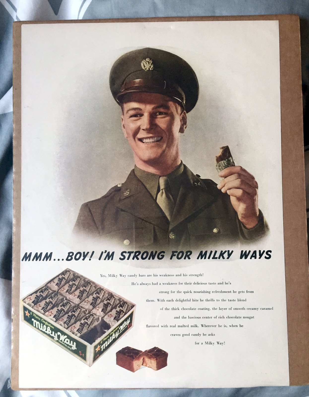 Original 1942 Milky Way Candy Bars Wwii U S Army Soldier Vintage Ad