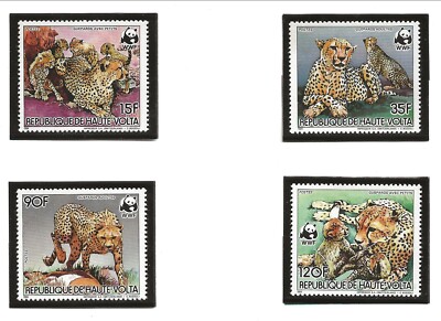 Burkina Faso Sc 654-7 NH SET+S/S of 1984 - ANIMALS- Cheetah - WWF Burkina Faso Sc 654-7 NH SET+S/S of 1984 - ANIMALS- Cheetah - WWF