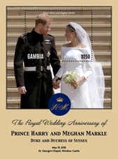 Gambia 2021 - Prince Harry and Meghan - Souvenir Stamp Sheet - Scott #3916 - MNH