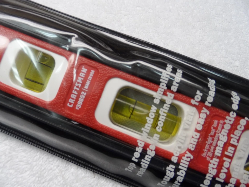 Craftsman 9" Magnetic Torpedo level NIP, made in USA - Part # 39852 (red) - Image 4 of 4