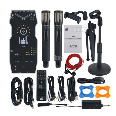 ICKB SO8 Fifth Generation Live Sound Card with Two B98 Microphones