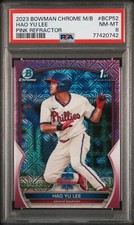Hao Yu Lee 2023 Bowman Mega Box Chrome /199 Pink PSA 8 #52