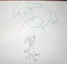 1958 HUCKLEBERRY HOUND OPENING  HANNA-BARBERA ORIGINAL PRODUCTION cel DRAWING