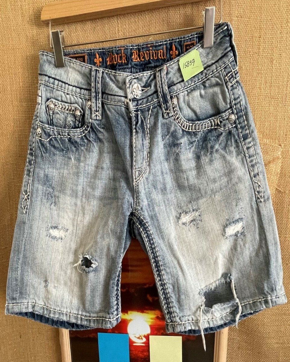 Rock & Revival Alanis Easy Shorts women's blue denim distressed