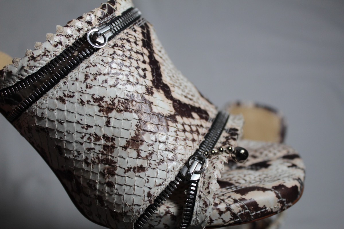 NWD Burberry Heels Python Embossed Leather Mules Slip Ons