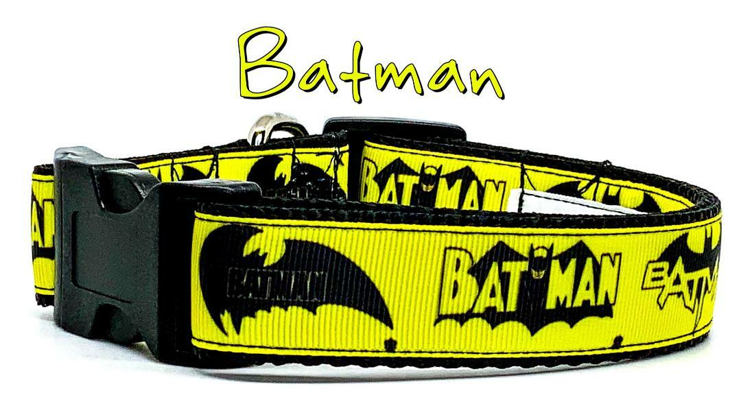 Batman dog collar handmade adjustable buckle collar 1"or 5/8" wide or