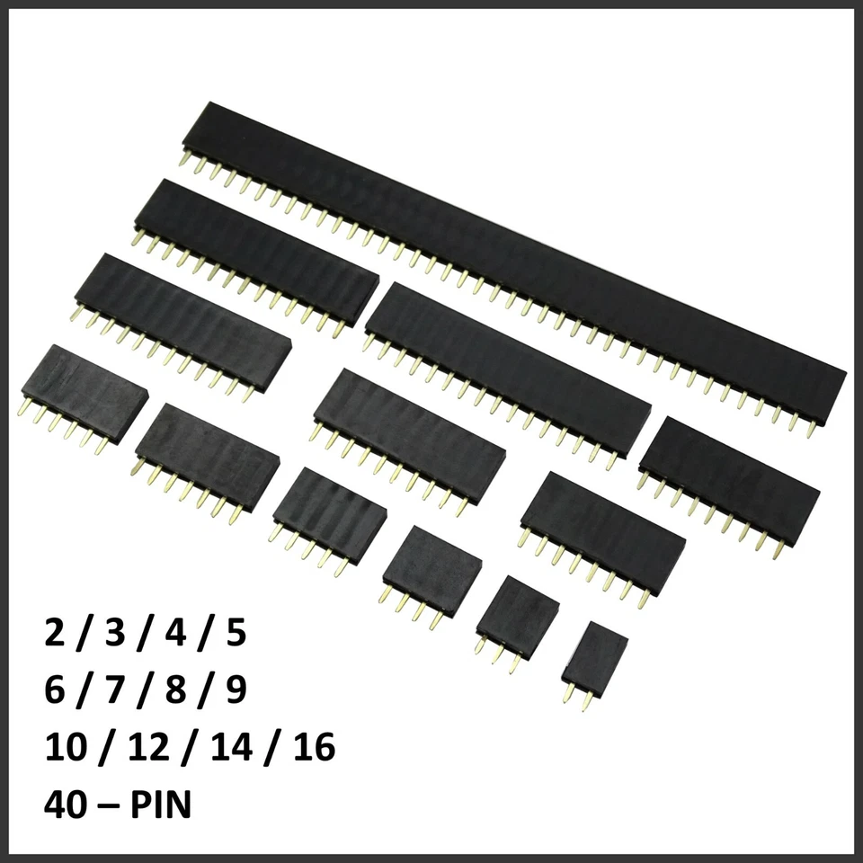 MMTRADE 5x Buchsenleiste 2.54mm weiblich Pin Header Single Row für Arduino Raspberry