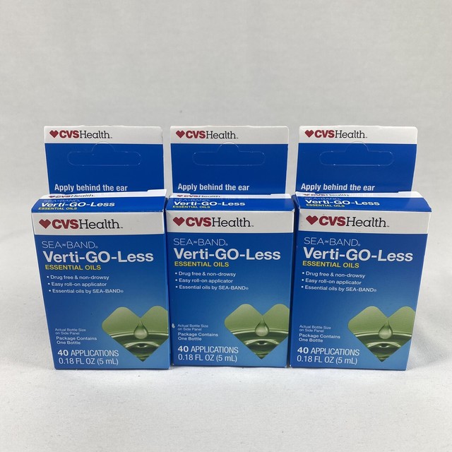2x CVS Health Sea Band Vertigoless Essential Oils 40 Applications