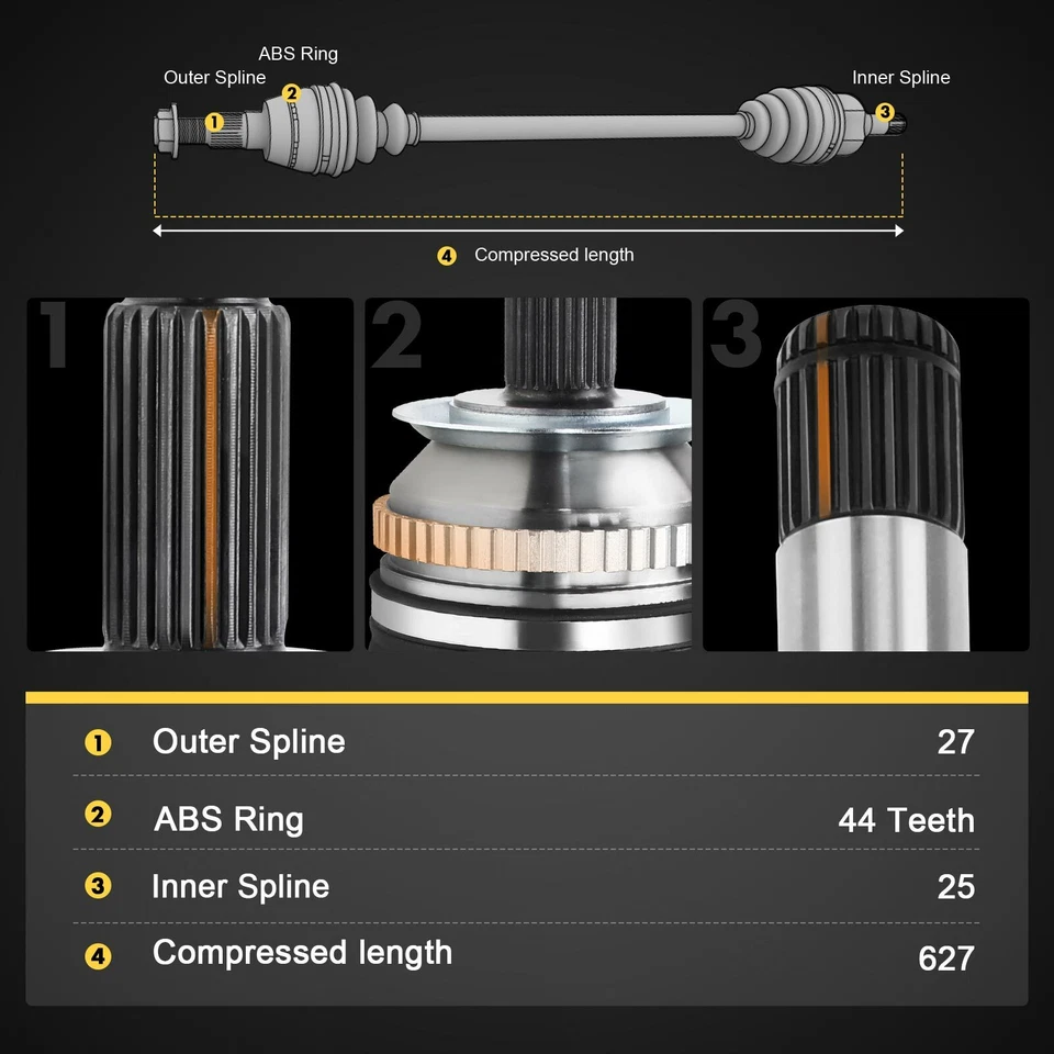 A-Premium CV Axle Front Driver Side for INFINITI G20 1999 2000 2001 2002 2.0L - Изображение 2 из 4